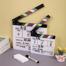 新款彩色导演板木质英文影视道具摆件电影电视剧场记板摄影打板