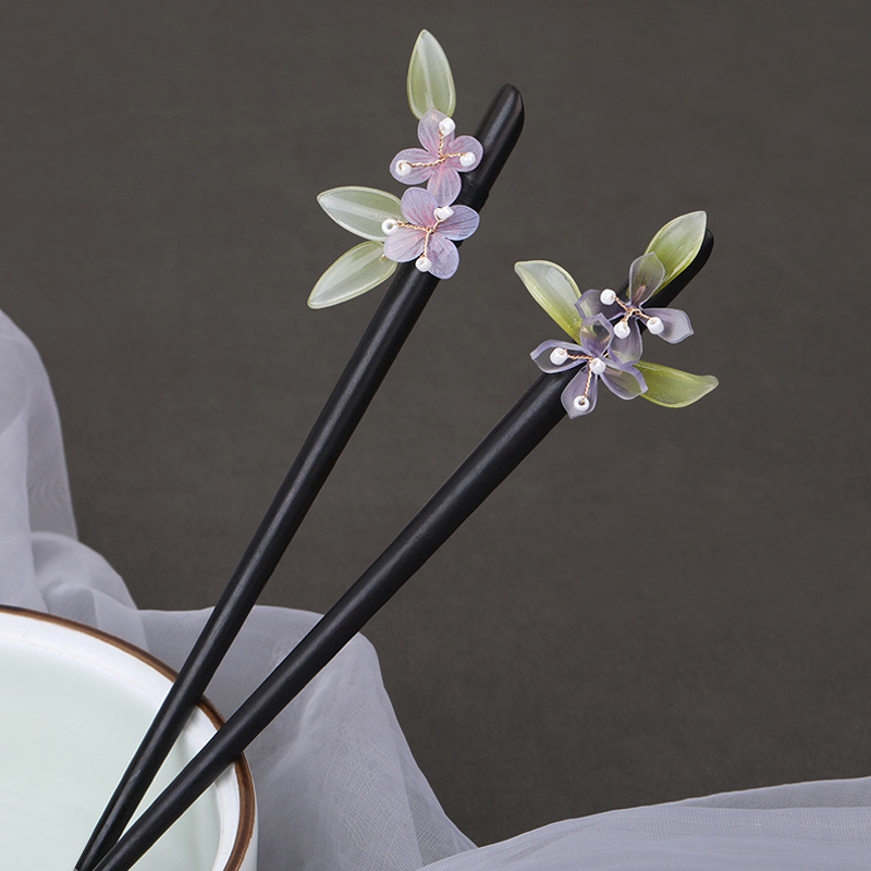 黑檀发簪古风发饰 檀木簪子简约现代 古典旗袍配饰茶服汉服头饰女