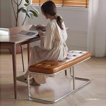 长条凳轻奢不锈钢家用沙发床尾凳铁艺餐凳餐椅换鞋凳简约餐桌长凳