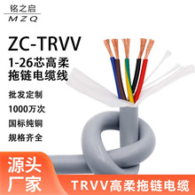 国标TRVV高柔性拖链电缆线2 3 4 5 6 10芯0.3 0.75平方耐油耐折弯