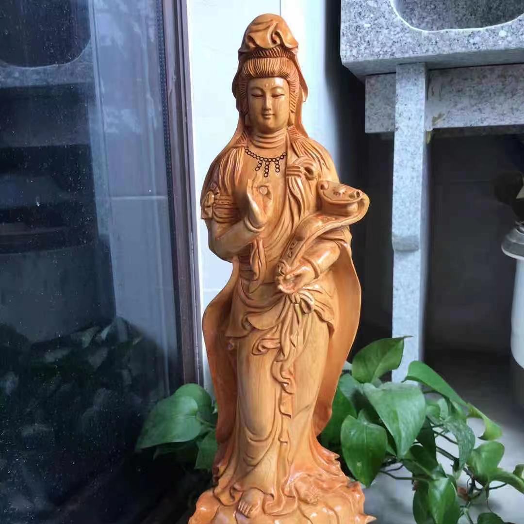 太行崖柏根雕摆件客厅山水观音寿星木雕实木树根精品雕刻工艺品