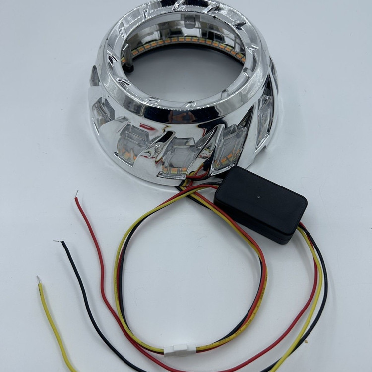 汽车大灯改装3寸透镜螺旋天使眼一体罩led光圈装饰罩遮光罩-阿里巴巴