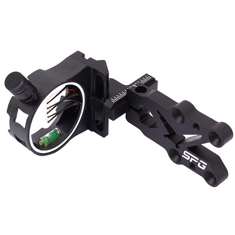 spg弓箭五针瞄准器 复合反曲弓通用瞄灯瞄准镜 竞技射箭器材配件采购