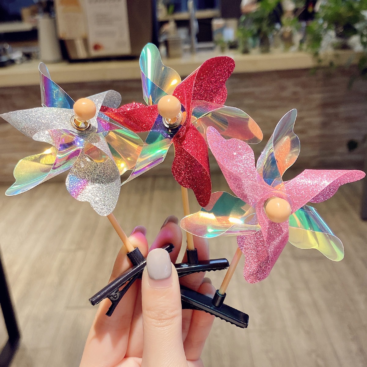 Children's New Little Windmill Barrettes Selling Cutie Cute Colorful Internet Popular Hairpin Stall Small Toy Tourist Attraction Headdress