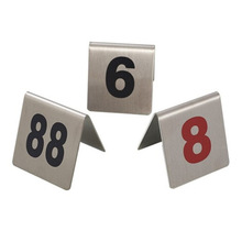 不锈钢A字形台号牌黑字号码牌指示牌桌号牌1-100席位卡红色号码牌