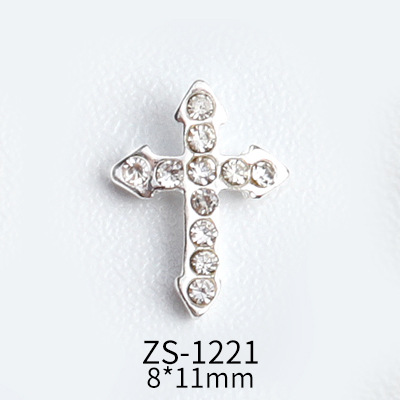 Cross-Border New Product Nail Beauty Alloy Cross Ornament Simple Matching Alloy Cross Fingernail Decoration ZS-1218