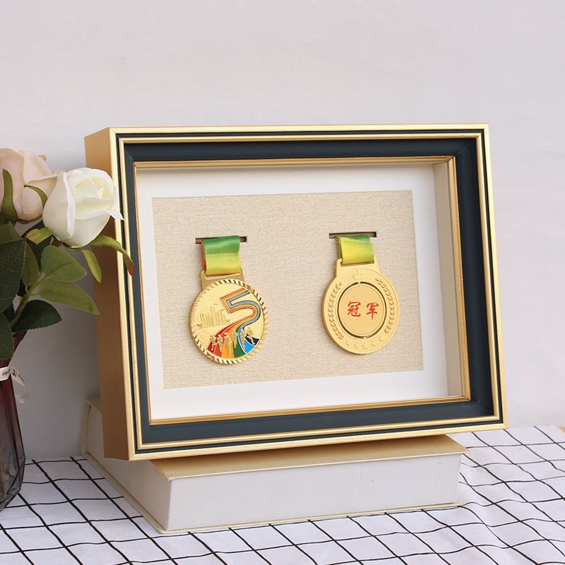 奖牌展示架陈列架马拉松奖牌立体盒摆台架徽章桌面奖状框挂墙相框