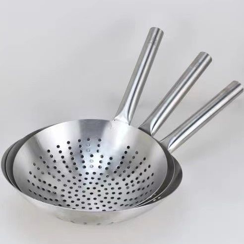 大漏勺不锈钢特加厚厨房大漏勺家用漏勺商用油炸过滤网捞面漏勺