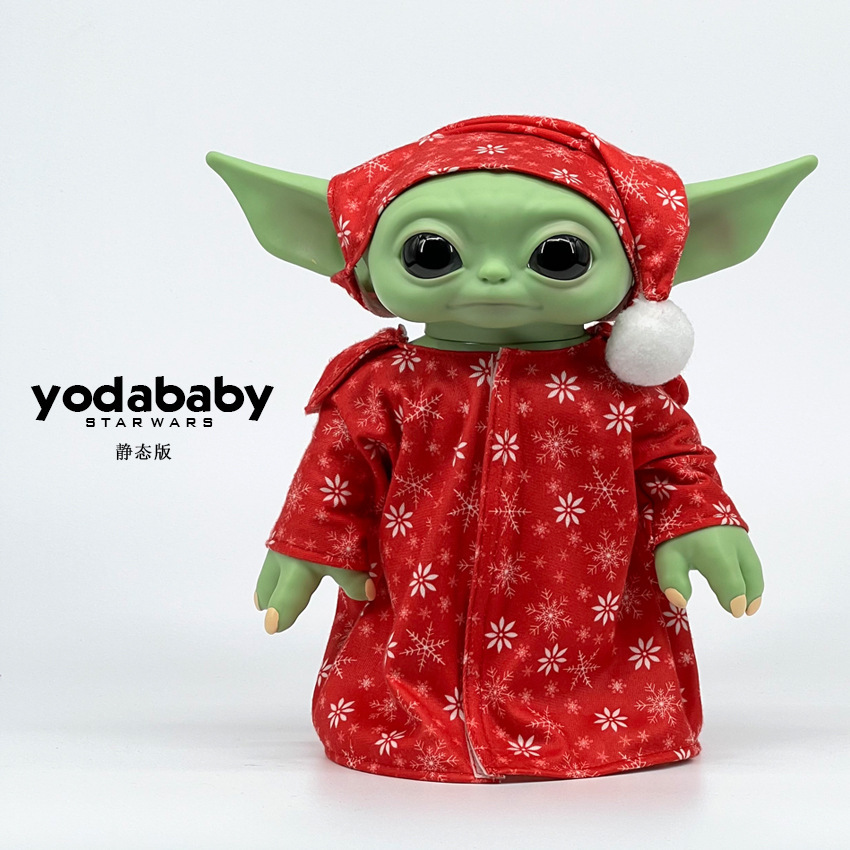 跨境亚马逊圣诞节尤达手办玩偶星球大战曼洛达人摆件尤达大师公仔
