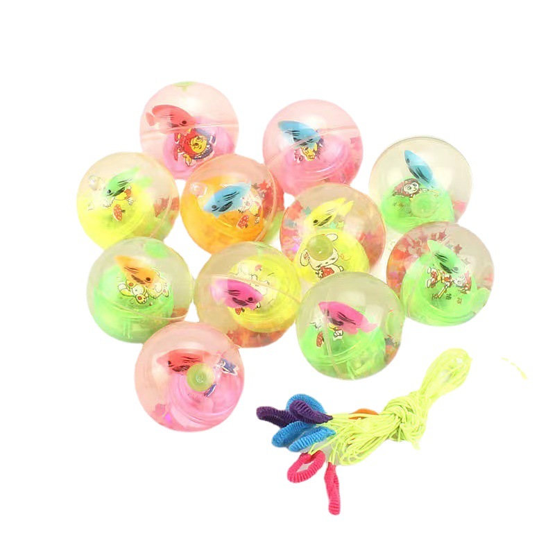 Luminous Crystal Ball 6.5 with Rope Elastic Flash Ribbon Crystal Ball Stall Supply Children's Luminous Toys Wholesale