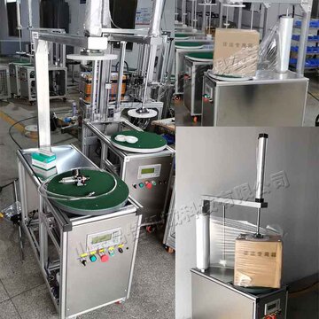 小型托盘带压顶纸箱缠绕机 纸箱胶带裹包机 泡沫箱缠绕打包机