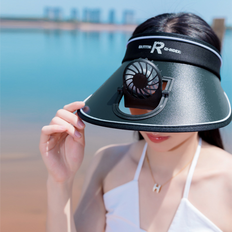 Summer Adjustable Sun Protection Air Top Sun Protection Duckbill Cap Travel Outdoor Usb Rechargeable Uv Cap with Fan in Stock Wholesale