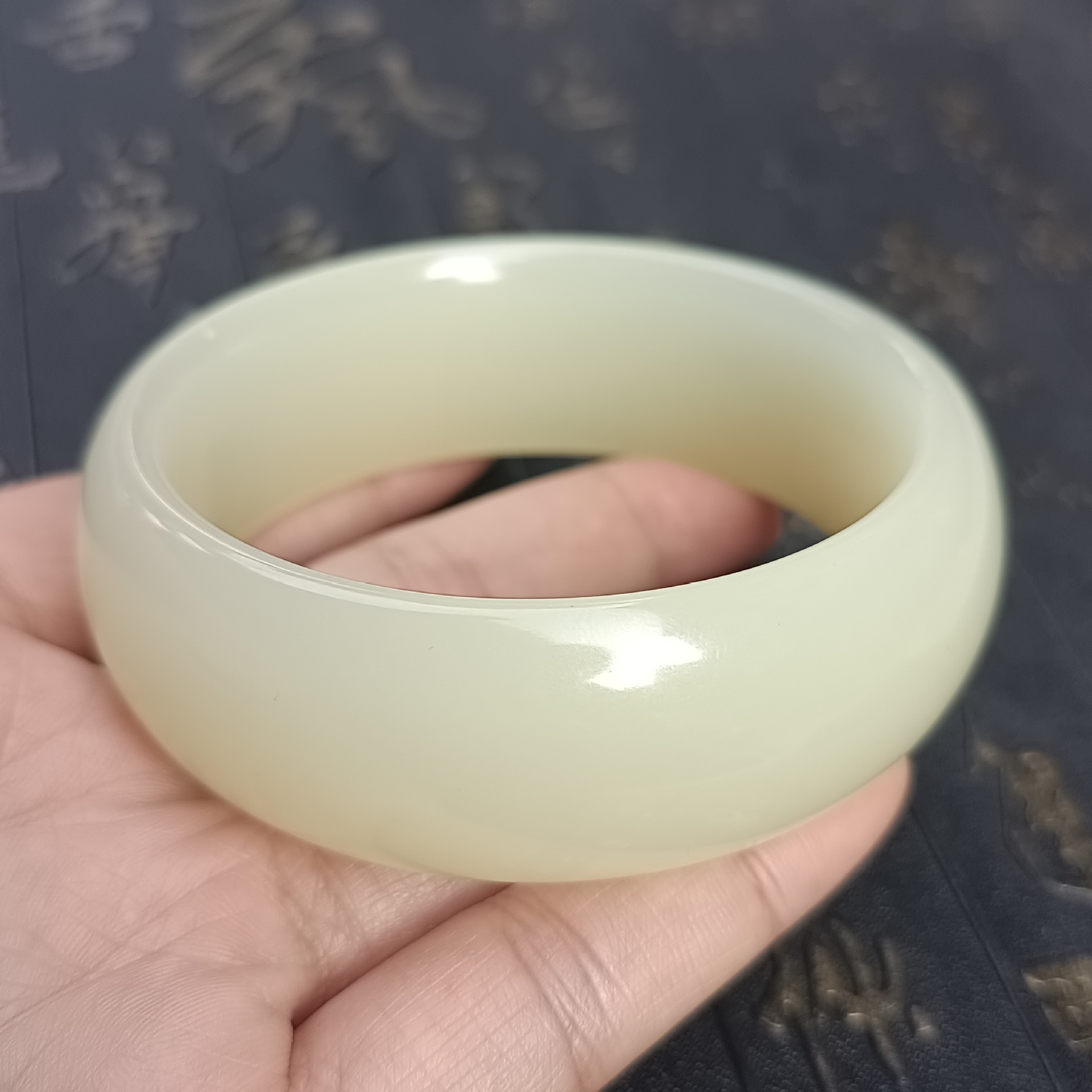 0成交72件新疆青白玉猫眼手串男女款冰种糖玉圆珠手链佛珠阿富汗青玉