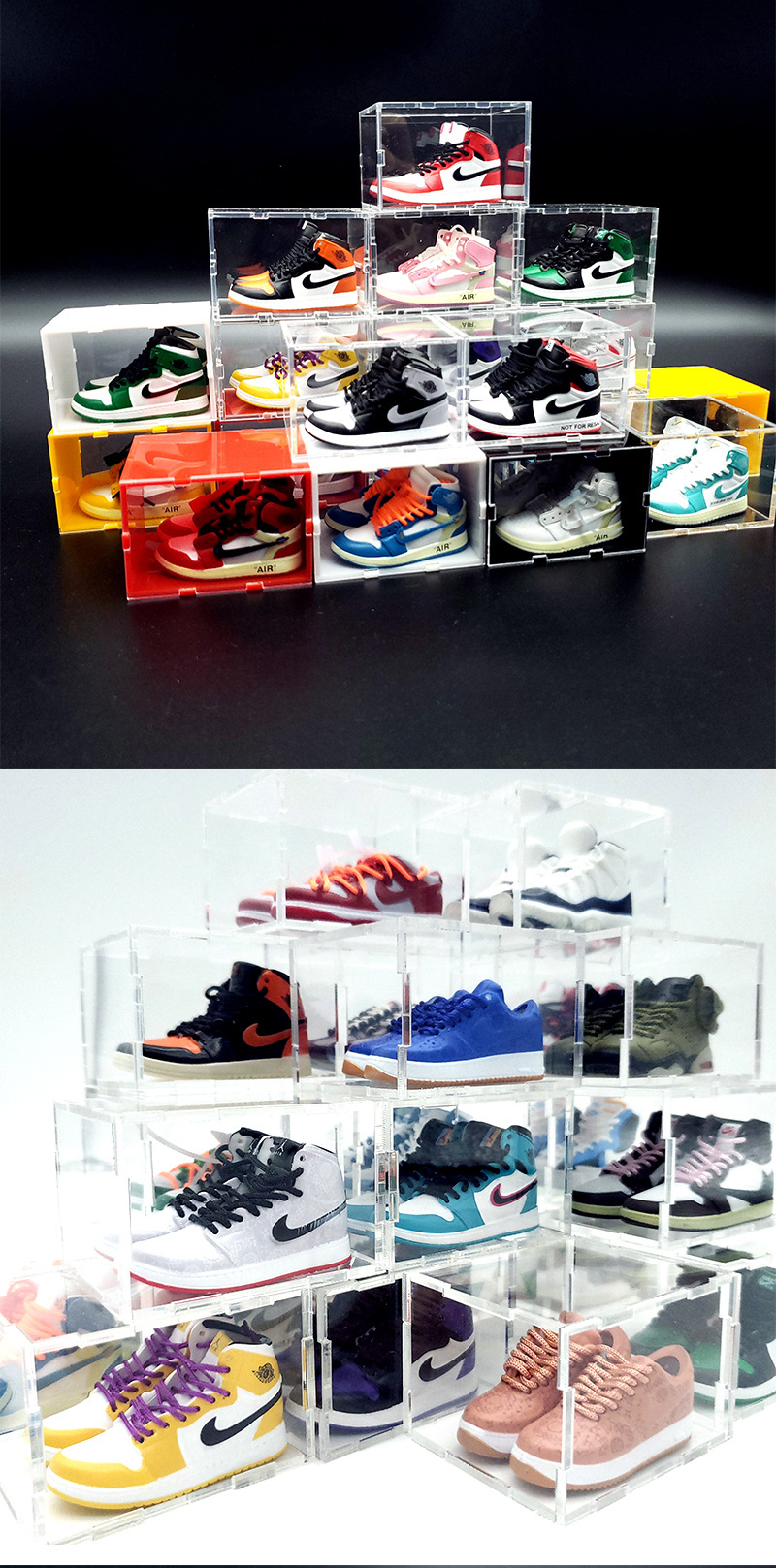 迷你亚克力aj鞋模3d立体球鞋透明陈列小鞋盒鞋墙车载潮流家居摆件