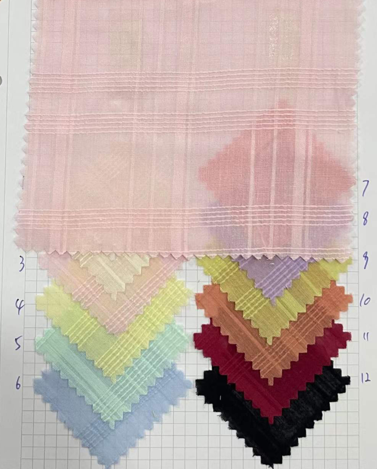 骁骏纺织 新中式面料 全棉纱罗条方格提花面料 衬衫连衣裙童装提