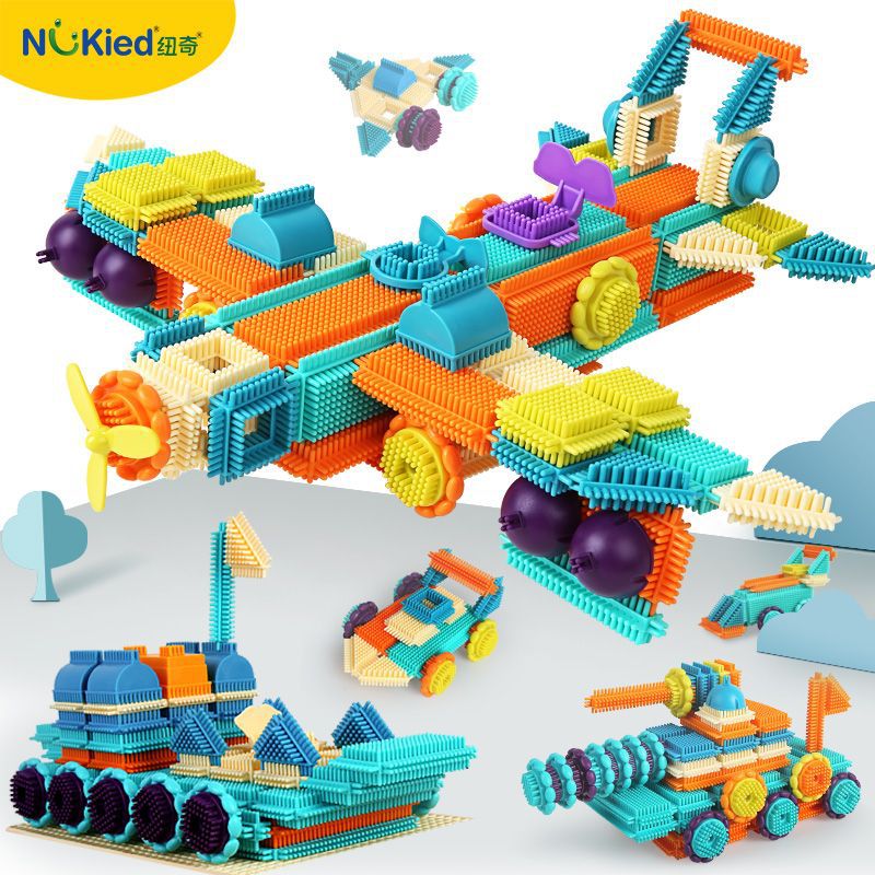 纽奇鬃毛积木儿童早教益智到岁玩具大颗粒拼装开发智力礼物-阿里巴巴