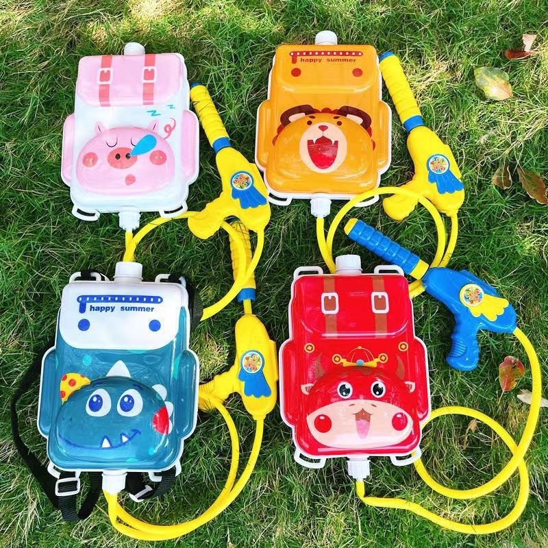 儿童背包水枪玩具夏天男孩沙滩呲水漂流抽拉式宝宝喷水枪地摊夜市