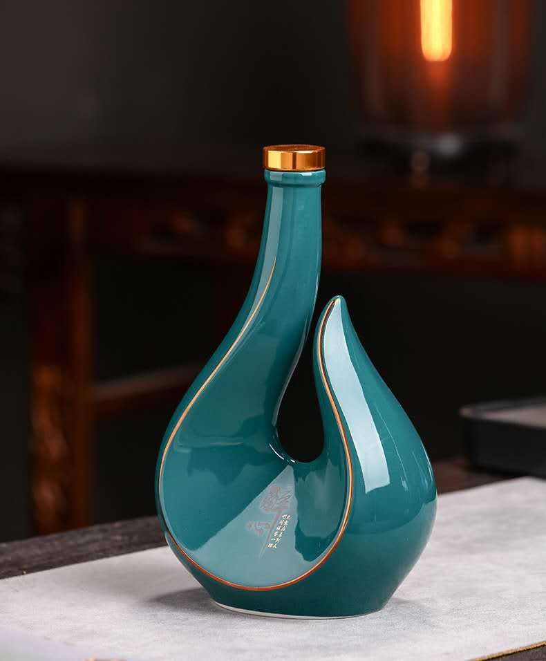 景德镇陶瓷酒瓶1斤艺术酒瓶白酒泡酒坛醉心礼盒装葫芦酒瓶定制