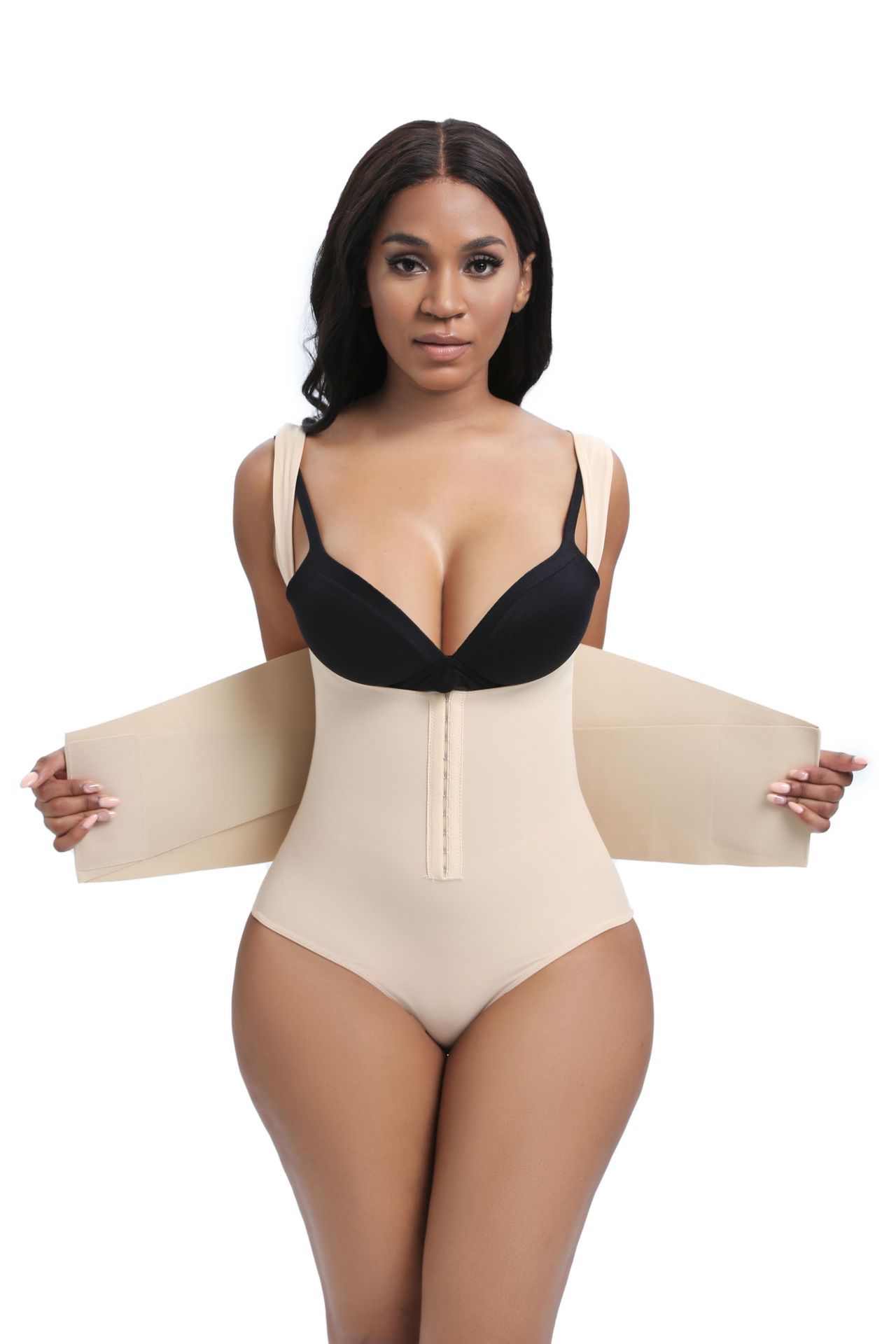 Cross-Border Best Seller in Europe and America Large Size Belly Contraction Hip Lifting One-Piece Corset Enhanced Version Two-in-One Waistband Female