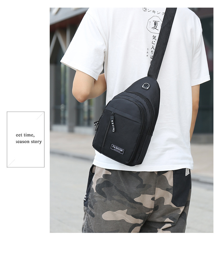 2023 New Cross-Border Men's Oxford Cloth Chest Bag Multi-Functional Sports Outdoor Casual Shoulder Backpack Crossbody Bag