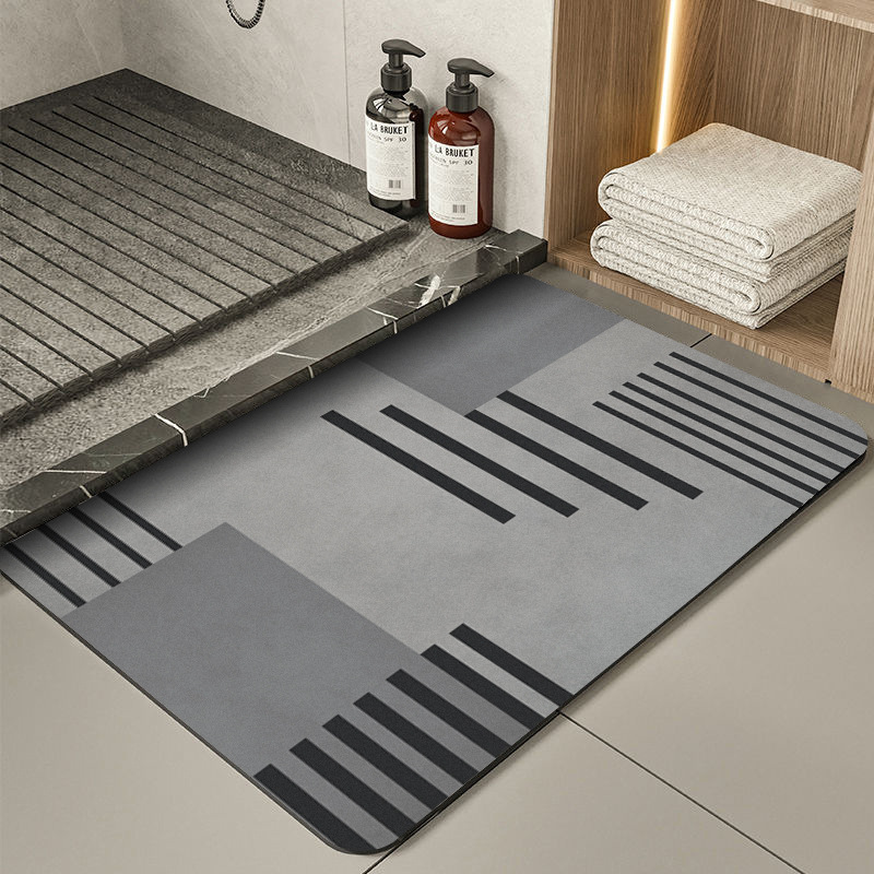 Bathroom Absorbent Floor Mat Diatom Ooze Cushion Bathroom Step Mat Toilet Door Non-Slip Household Quick-Drying Carpet Mat