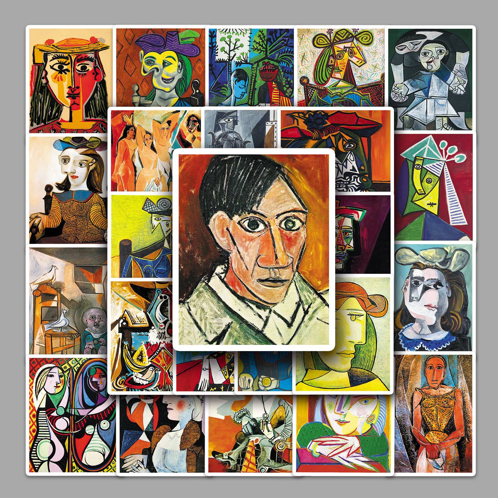 50张毕加索涂鸦贴纸个性跨境热卖艺术风油画装饰水杯手机壳贴纸