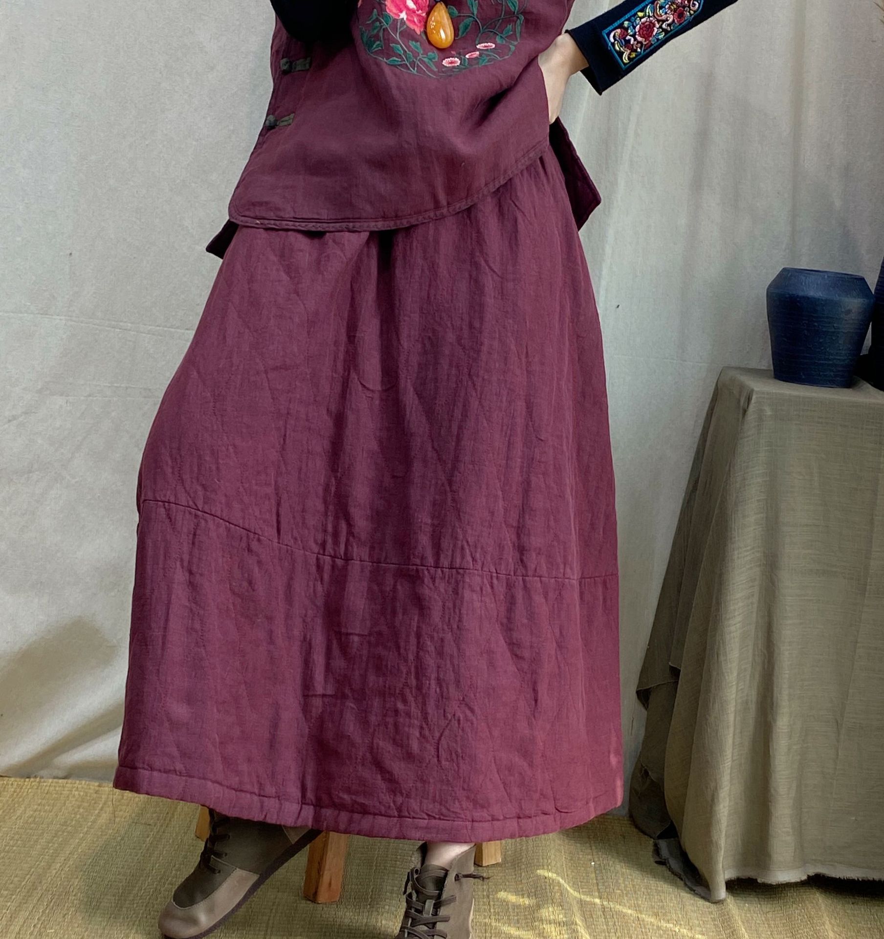 半身裙秋冬灯笼裙