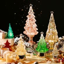 圣诞树音乐盒发光飘雪八音盒礼物雪花装饰灯摆件圣诞儿童礼品