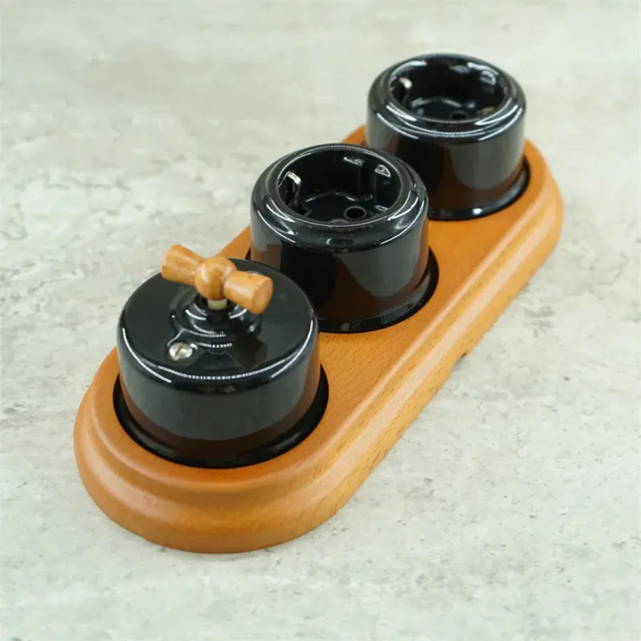 复古开关明装陶瓷旋钮开关老式家装创意高档民宿设计欧式法式插座