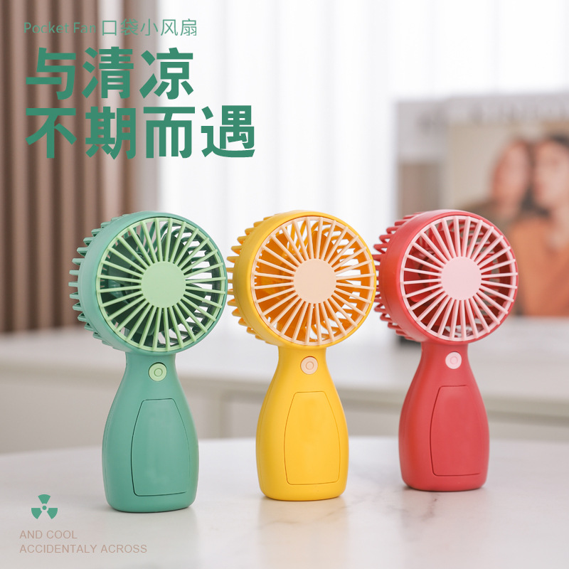 New Internet Celebrity Small Handheld Fan Portable Mini Desktop Outdoor Charging Pocket Gift Gift Box Wholesale