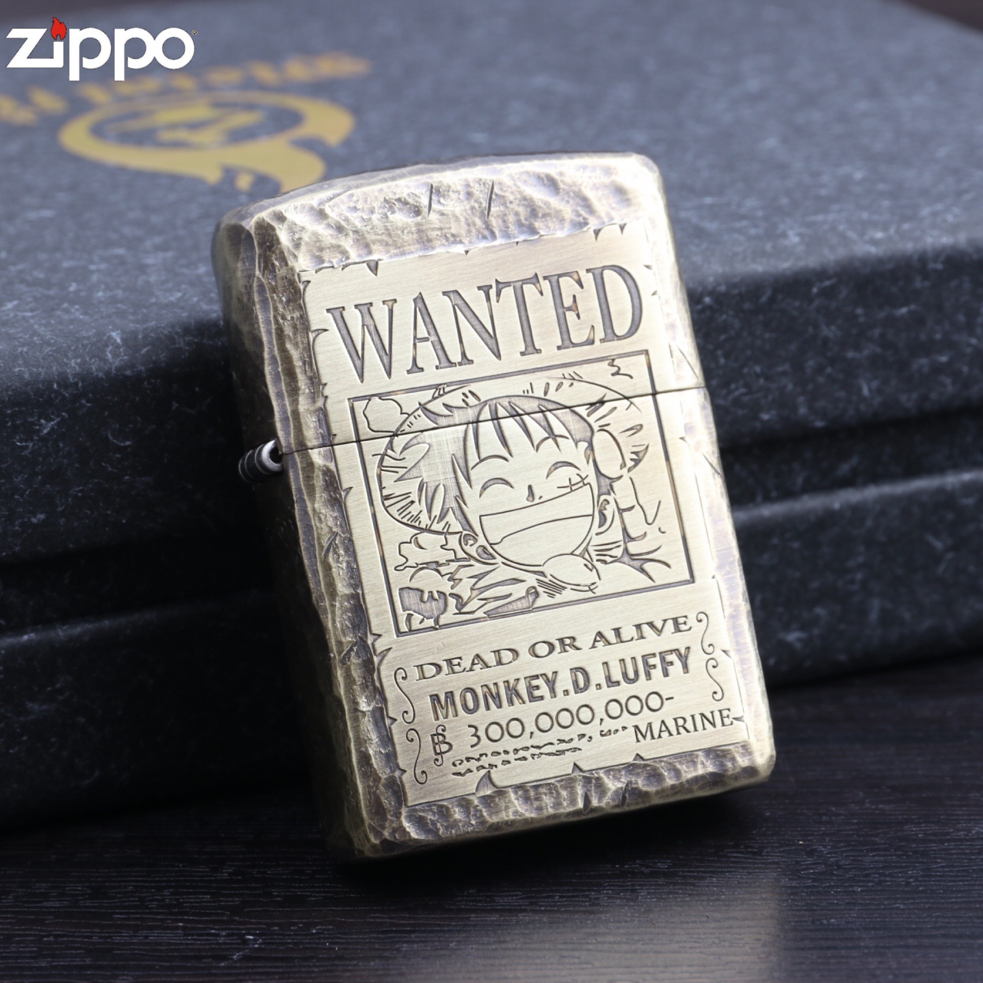 zippo芝宝全铜手工雕刻盔甲海贼王系列棉油打火机