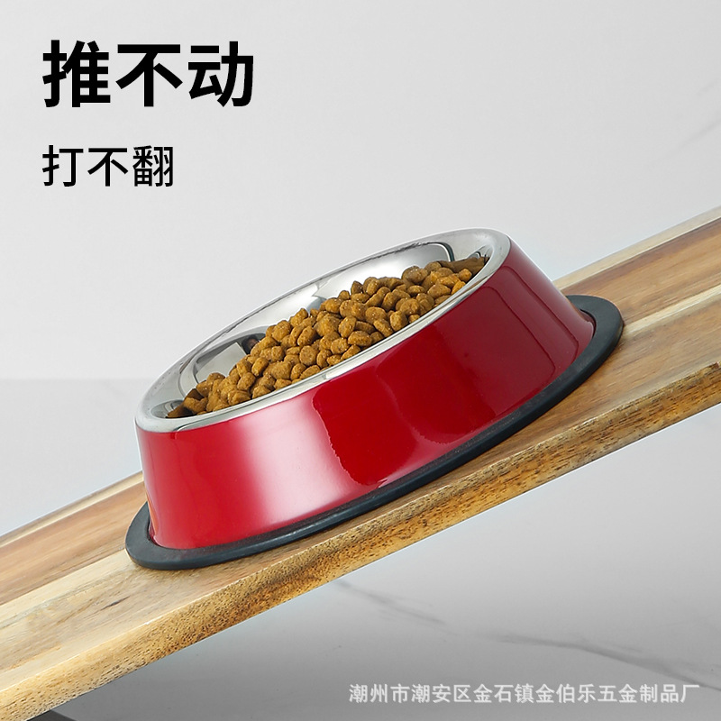 Dog Bowl Dog Basin Anti-Tumble Dog Food Food Basin Cat Bowl Stainless Steel Bowl Food Basin Water Bowl Large Dog Rice Basin Pet Bowl