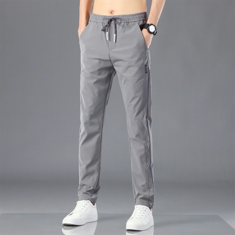 Summer Ice Silk plus Size Casual Pants for Work Men Breathable Loose Dirty Work Clothes Work Pants Trousers