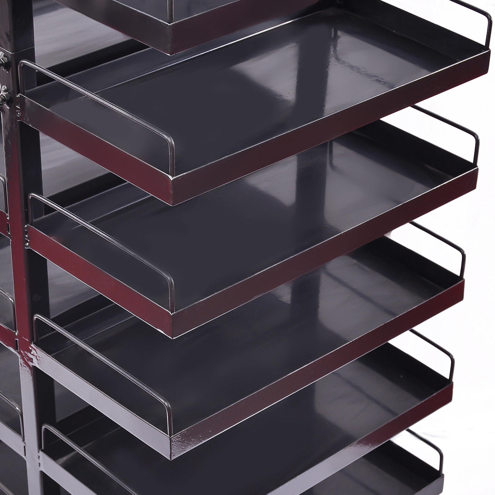 黑色唇膏落地式创意金属展示架 定制化妆品店产品货架 旋转架