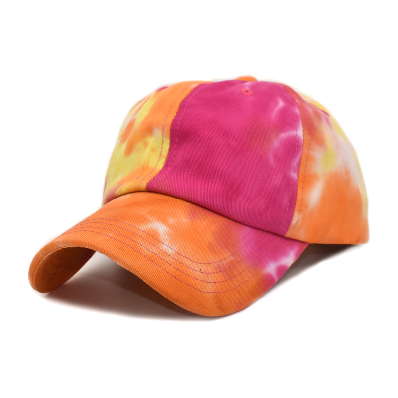 European and American Ladies New Tie-Dye Baseball Cap for Women Outdoor Travel Sun Protection Sun Hat Trendy Street Couple Peaked Cap Men