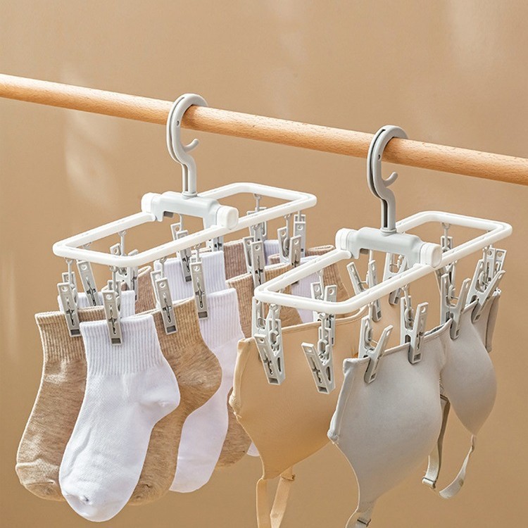 袜子晒晾衣架多夹子架袜子挂折叠衣架旅游衣架宿舍用学生便携