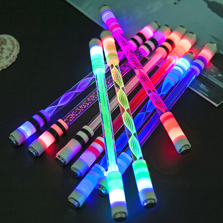 spring pen batches of luminous spring pen acrylic transparent glass drop-resistant explosion-proof novice transfer pen cool slow flashing light