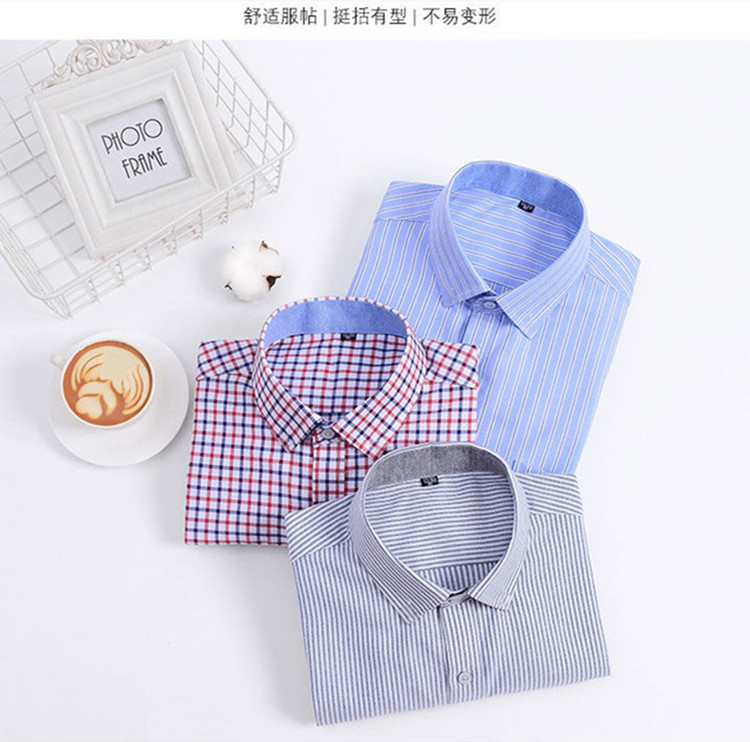 Dad Wear Summer Men's Short Sleeve Shirt Middle-Aged and Elderly Menswear Clothing Men's Solid Color Casual Shirt Men's Lapel Shirt