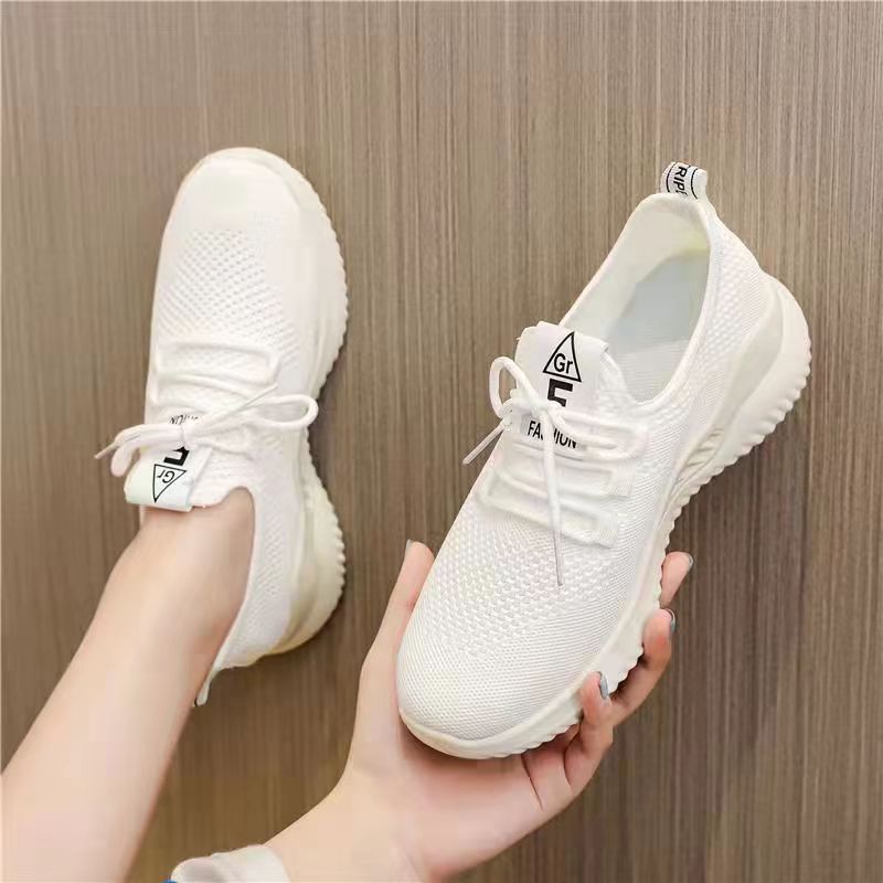 √ New Spring and Summer Fly-Knit Sneakers Fashion Breathable Mesh Shoes Comfortable Soft Bottom Women's Shoes