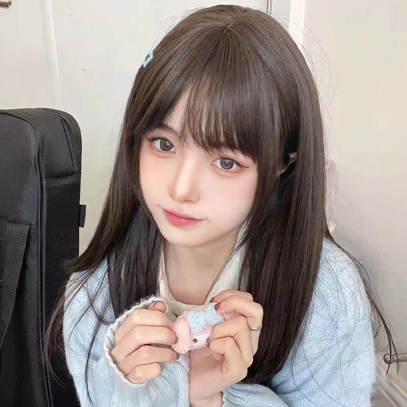 靓倩假发女长发长直发日常圆脸lolita洛丽塔网红风日系显白jk假发