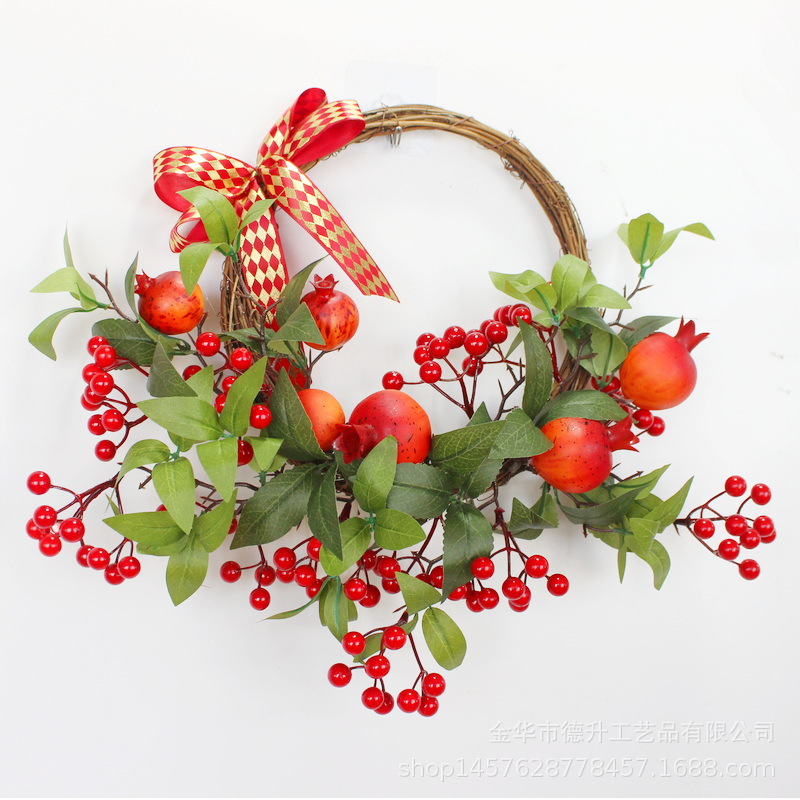 New Year Decoration Simulation Pomegranate Chinese Hawthorn Decoration New Year Goods Living Room Dining Room Hotel Layout Door Garland Housewarming Decoration