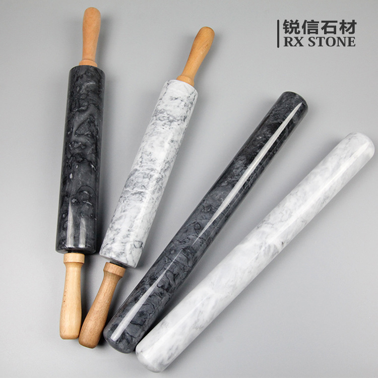 marble rolling pin solid wood handle household making dumpling wrapper make noodles steamed stuffed bun pastry cake pressing tool