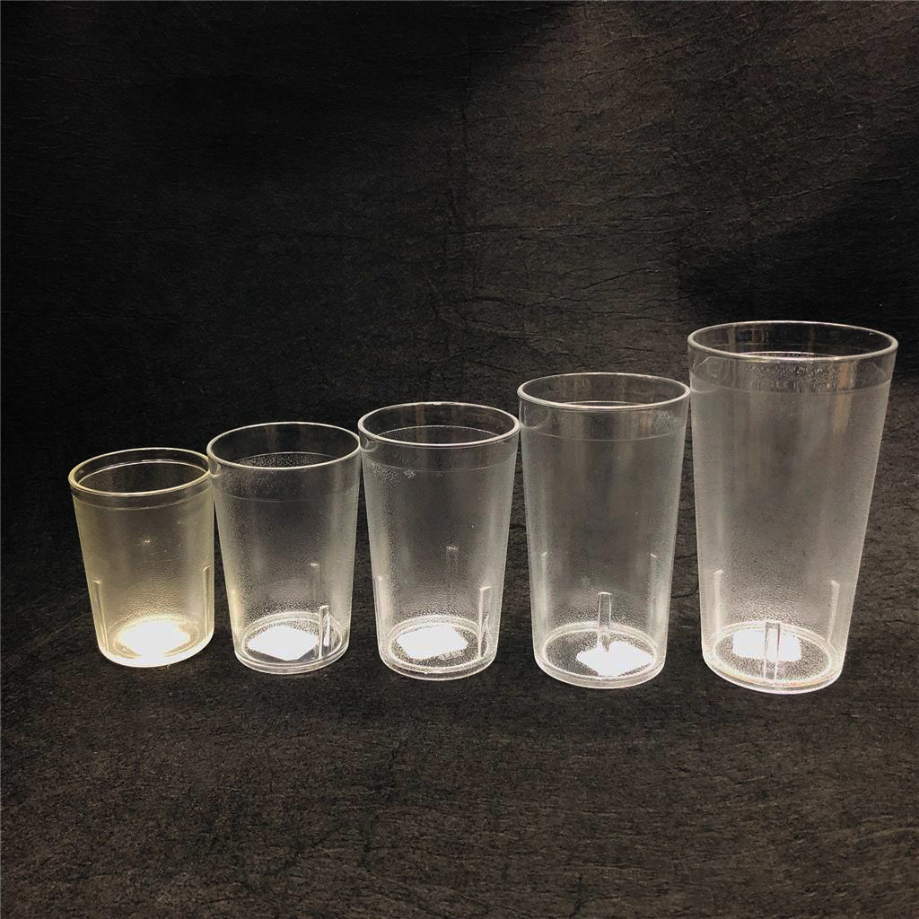 round acrylic cup transparent leather pattern gargle cup imitation glass frosted wine glass supermarket supply rs-201817
