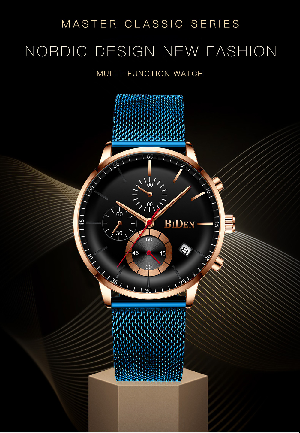 biden拜登0179时尚米兰网带表商务男士手表运动学生青年石英表