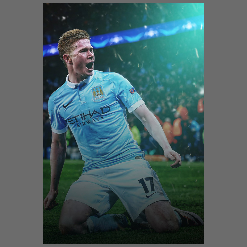 64n德布劳内海报曼城丁丁球星足球装饰画挂图梅西c罗墙贴壁纸 图片