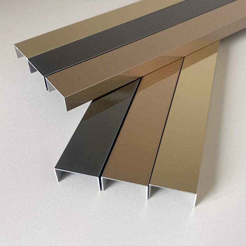 不锈钢u型槽包边条 金属家装建材电视墙背景装修卧室瓷砖收口条