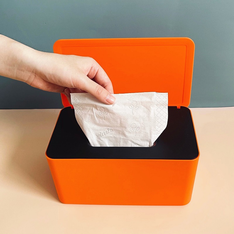 大号口罩盒学生成人鼻罩暂存收纳盒子家用湿纸巾盒带盖防尘纸巾抽
