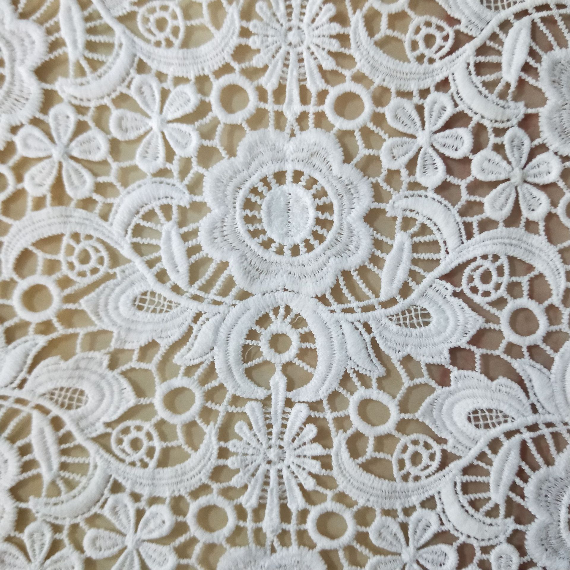 日韩风新款布料水溶花边牛奶丝刺绣满幅蕾丝面料内衣家饰童装辅料