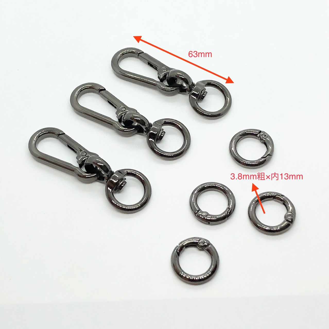 Amazon Luggage Accessories Snap Hook Black Hook Spring Coil Bag Spring Zinc Alloy Key Ring