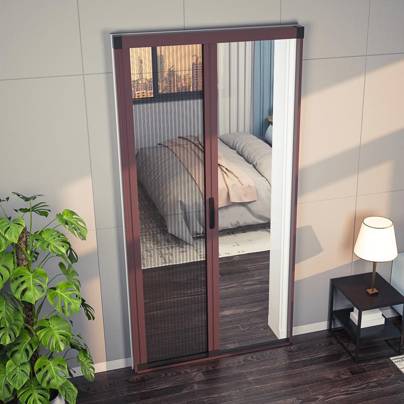 纱门家用沙门无轨隐形纱门伸缩防蚊门纱窗门推拉式折叠纱门纱窗网